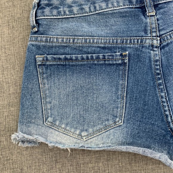 Forever 21 Cut Off Denim Short Shorts Size 27 Mid Rise 100% Cotton - Picture 9 of 11